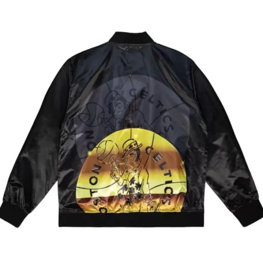 Mitchell & Ness Jackets & Outerwear-Big Face 4.0 Satin Jacket Boston Celtics
