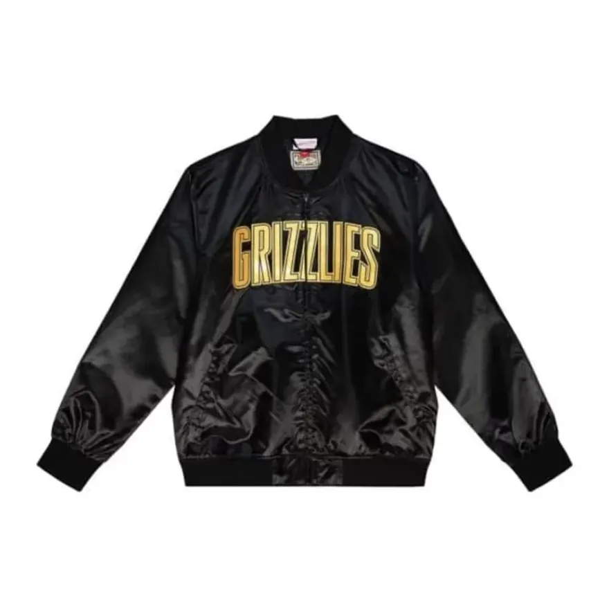 Mitchell & Ness Jackets & Outerwear-Big Face 4.0 Satin Jacket Vancouver Grizzlies