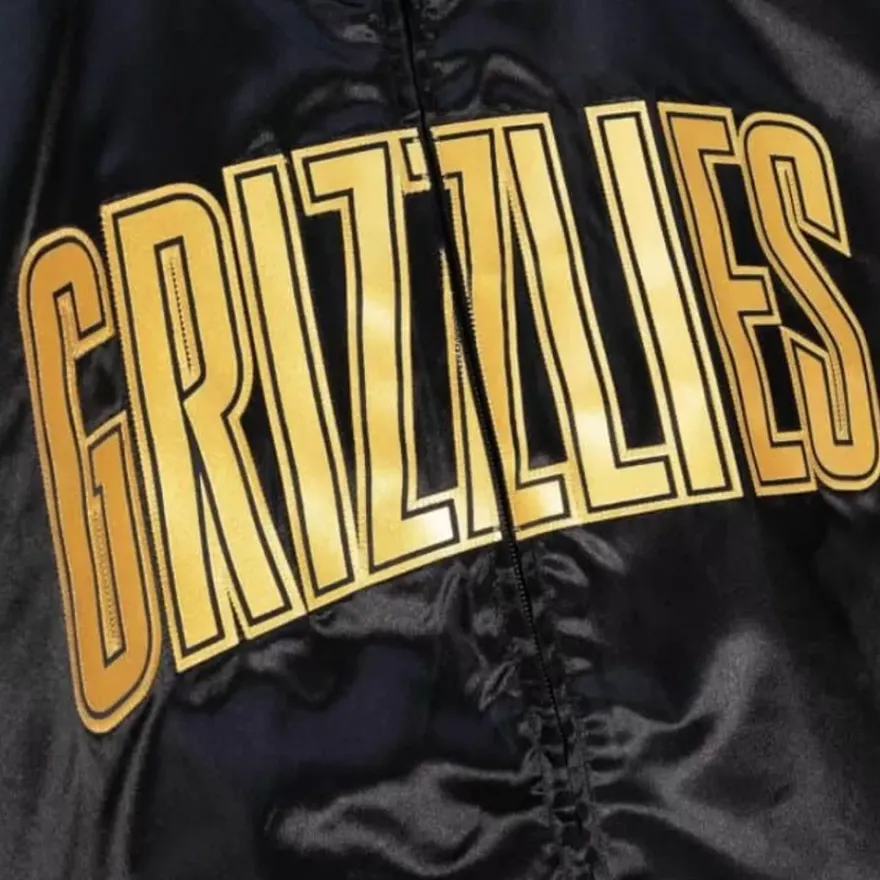 Mitchell & Ness Jackets & Outerwear-Big Face 4.0 Satin Jacket Vancouver Grizzlies