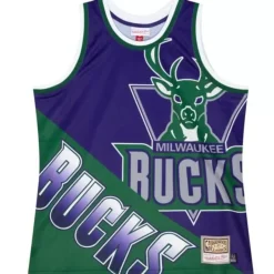 Mitchell & Ness T-Shirts & Tops-Big Face Fashion Tank 5.0 Milwaukee Bucks