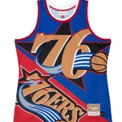 Mitchell & Ness T-Shirts & Tops-Big Face Fashion Tank 5.0 Philadelphia 76Ers