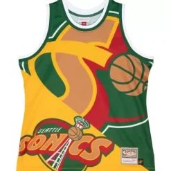 Mitchell & Ness T-Shirts & Tops-Big Face Fashion Tank 5.0 Seattle Supersonics