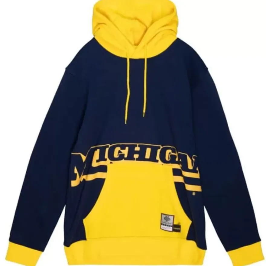 Mitchell & Ness Hoodies & Sweatshirts-Big Face Hoodie 5.0 University Of Michigan