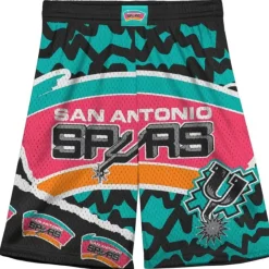 Mitchell & Ness Big Kids-Big Face Jumbotron Mesh Shorts San Antonio Spurs
