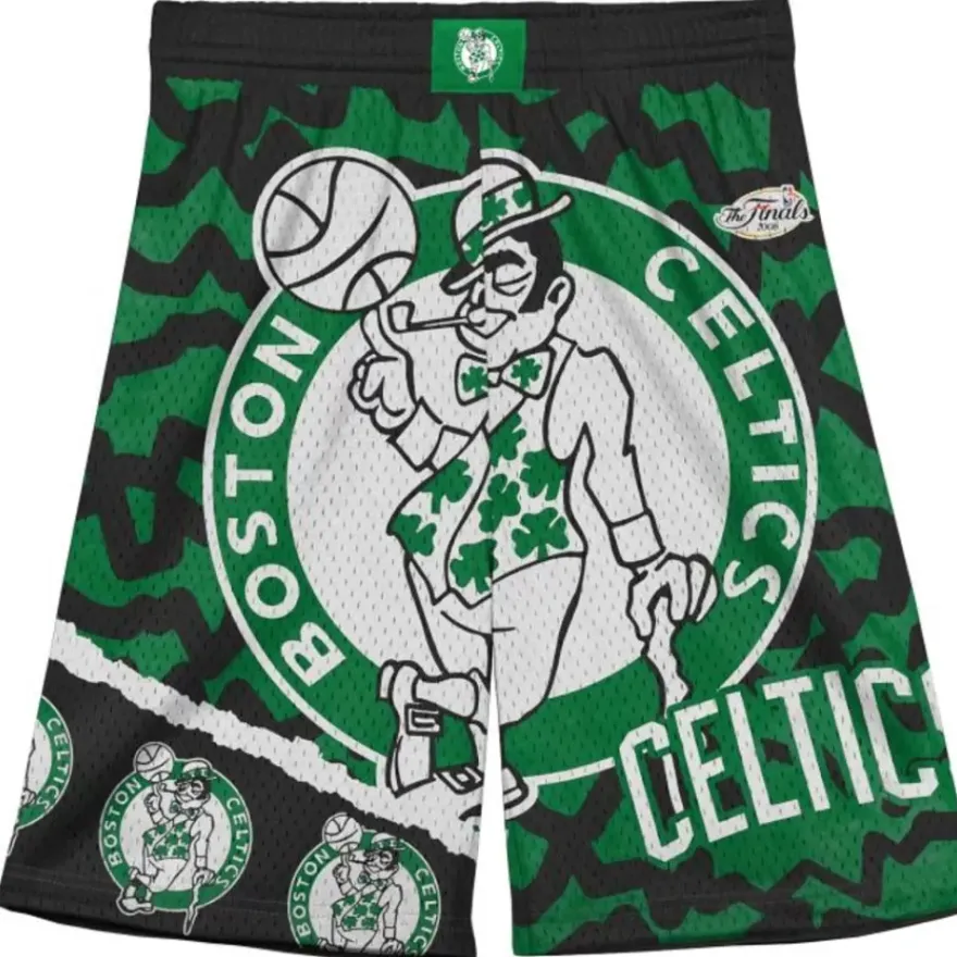 Mitchell & Ness Big Kids-Big Face Jumbotron Mesh Shorts Boston Celtics