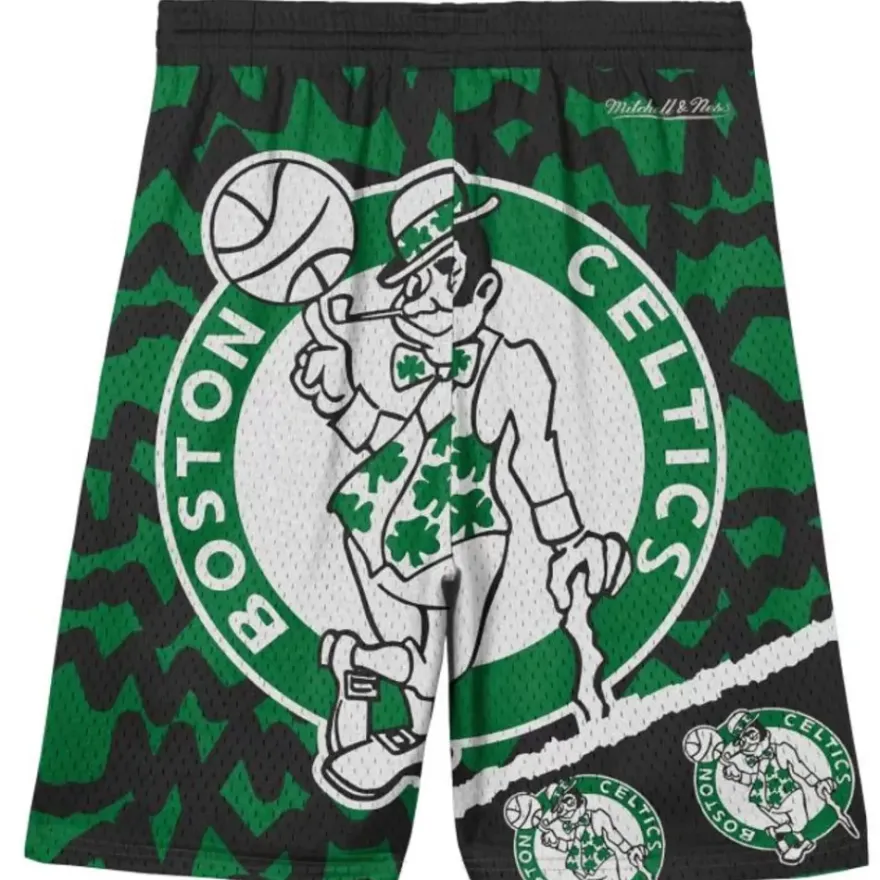 Mitchell & Ness Big Kids-Big Face Jumbotron Mesh Shorts Boston Celtics