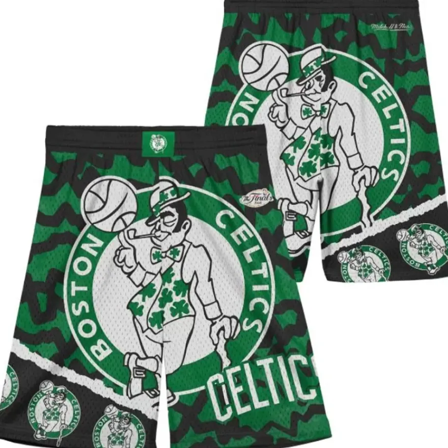Mitchell & Ness Big Kids-Big Face Jumbotron Mesh Shorts Boston Celtics