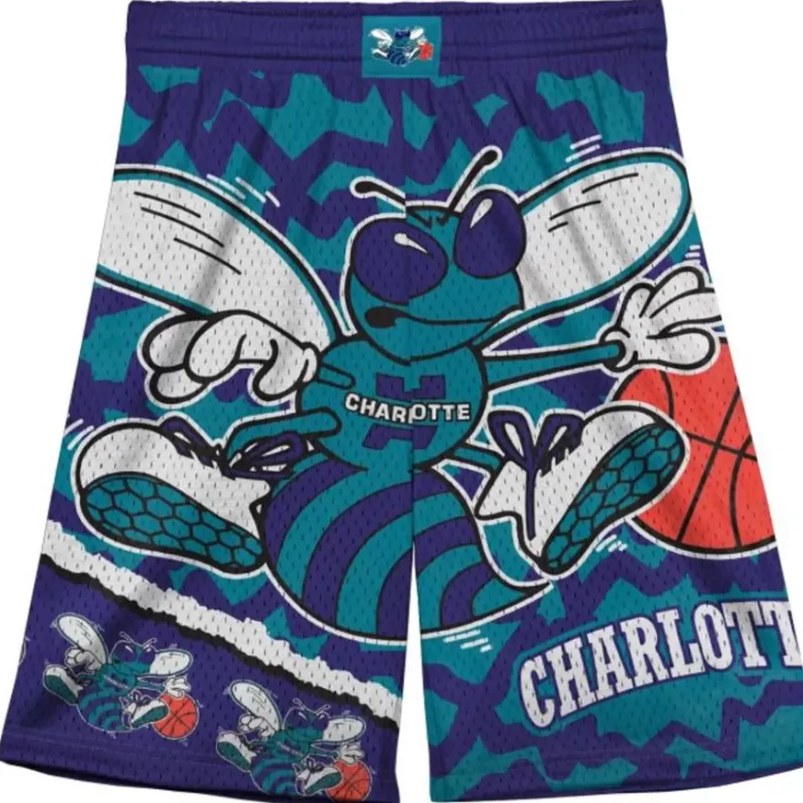 Mitchell & Ness Big Kids-Big Face Jumbotron Mesh Shorts Charlotte Hornets