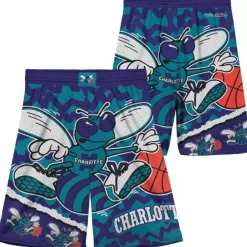 Mitchell & Ness Big Kids-Big Face Jumbotron Mesh Shorts Charlotte Hornets