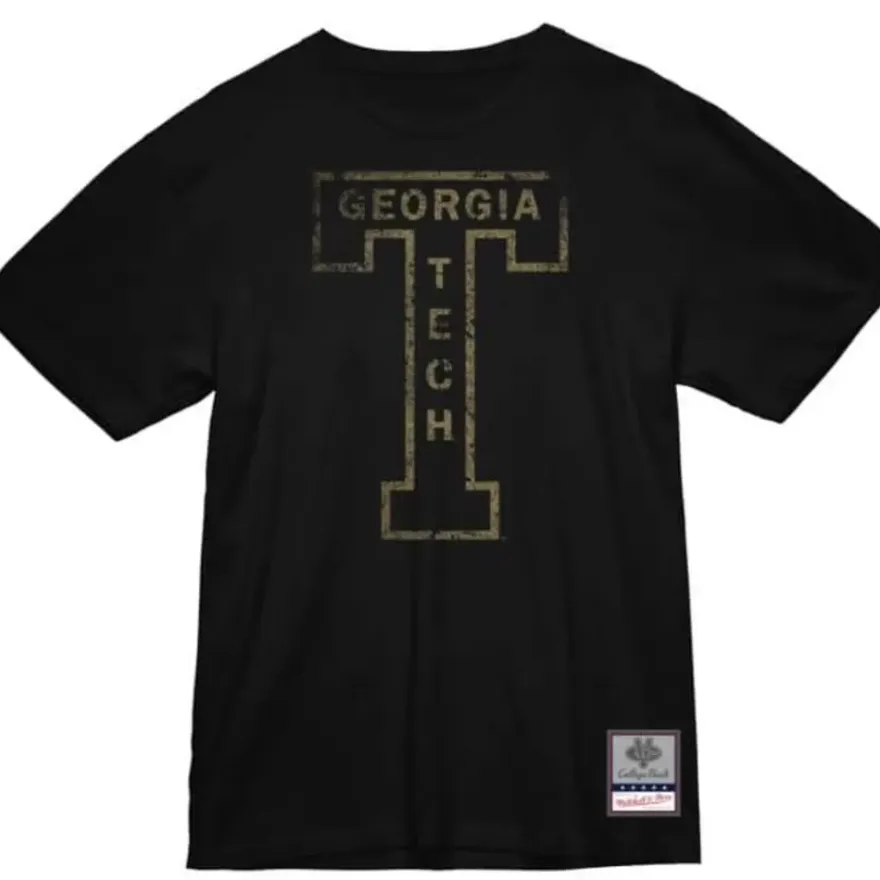 Mitchell & Ness T-Shirts & Tops-Big Logo Tee Georgia Tech