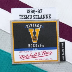 Mitchell & Ness Nhl Blue Line-Blue Line Teemu Selanne Anaheim Ducks White 1996 Jersey
