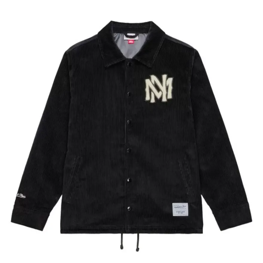 Mitchell & Ness Jackets & Outerwear-Branded M&N Interlock Corduroy Coaches Jacket