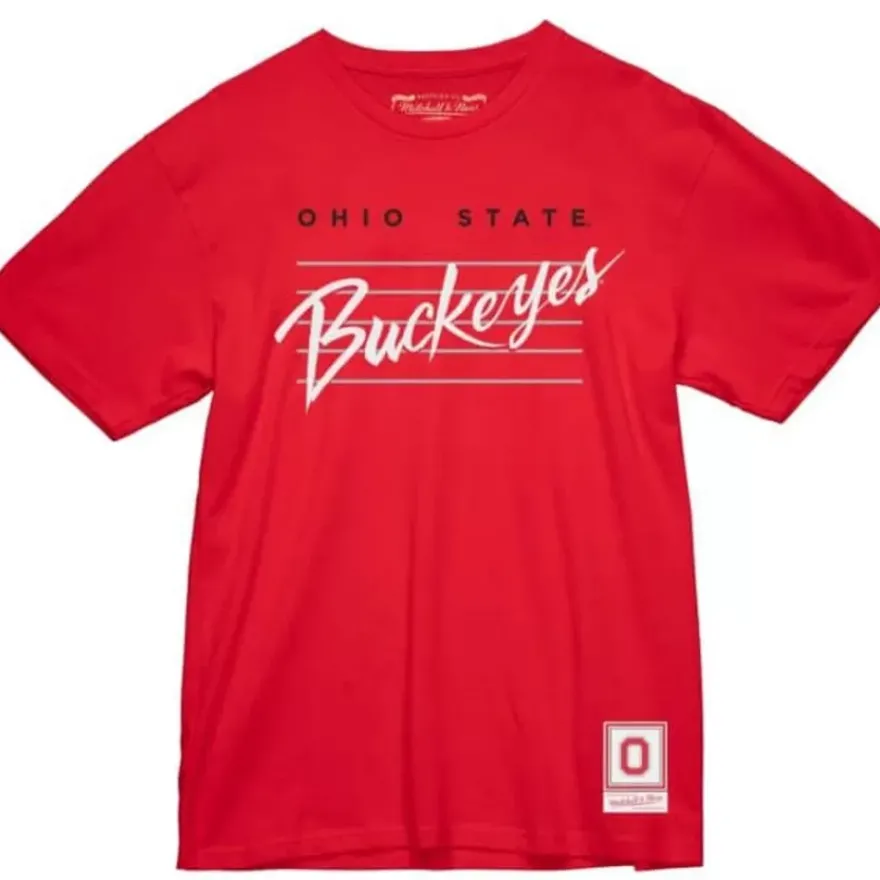 Mitchell & Ness T-Shirts & Tops-Buckeye Script Tee Ohio State