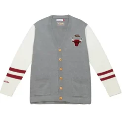 Mitchell & Ness Hoodies & Sweatshirts-Cardigan Sweater Chicago Bulls