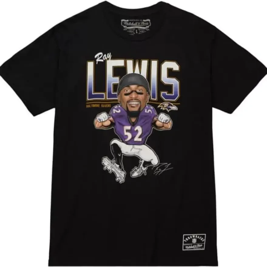 Mitchell & Ness T-Shirts & Tops-Caricatures Tee Baltimore Ravens Ray Lewis