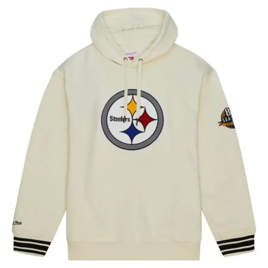 Mitchell & Ness Hoodies & Sweatshirts-Chainstitch Heavyweight Hoodie Retro Pittsburgh Steelers