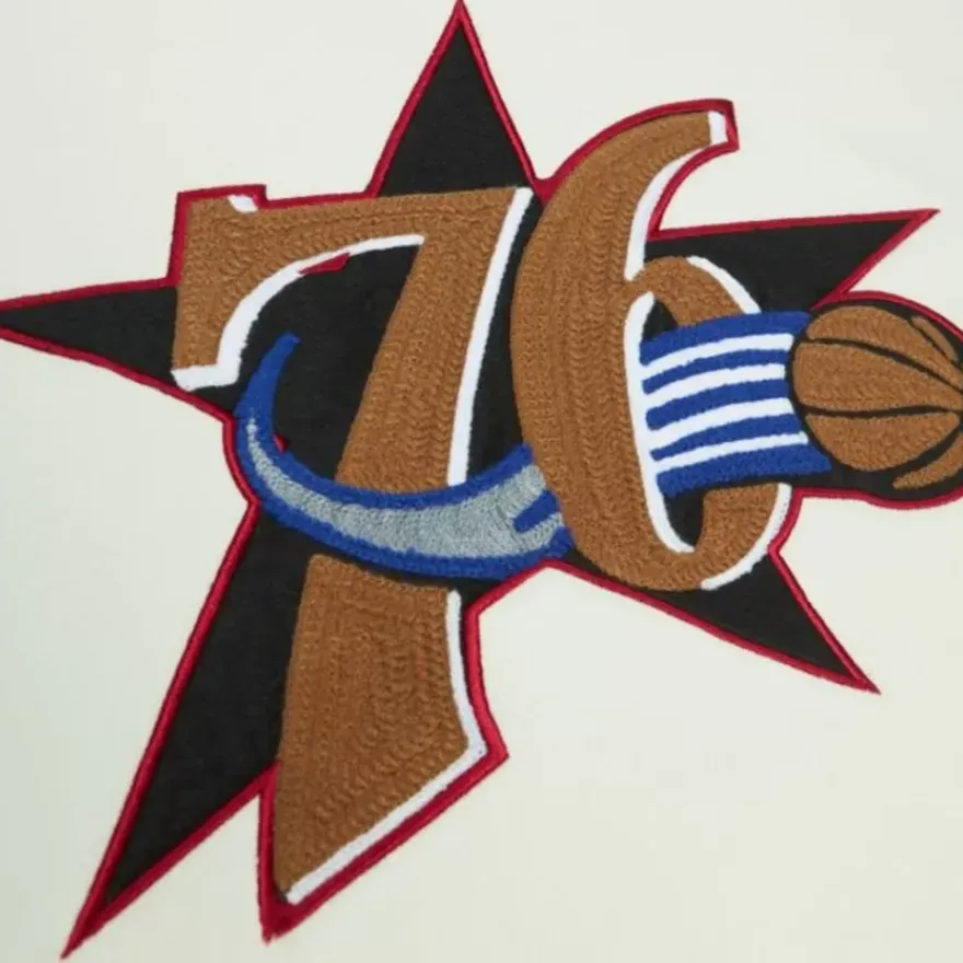 Mitchell & Ness Hoodies & Sweatshirts-Chainstitch Heavyweight Hoodie Retro Philadelphia 76Ers