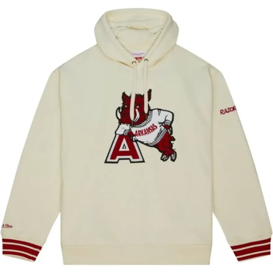 Mitchell & Ness Hoodies & Sweatshirts-Chainstitch Heavyweight Hoodie Retro University Of Arkansas
