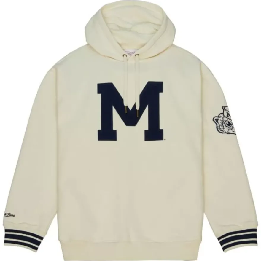 Mitchell & Ness Hoodies & Sweatshirts-Chainstitch Heavyweight Hoodie Retro University Of Michigan