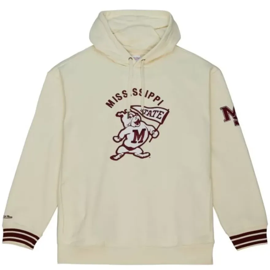Mitchell & Ness Hoodies & Sweatshirts-Chainstitch Heavyweight Hoodie Retro Mississippi State University