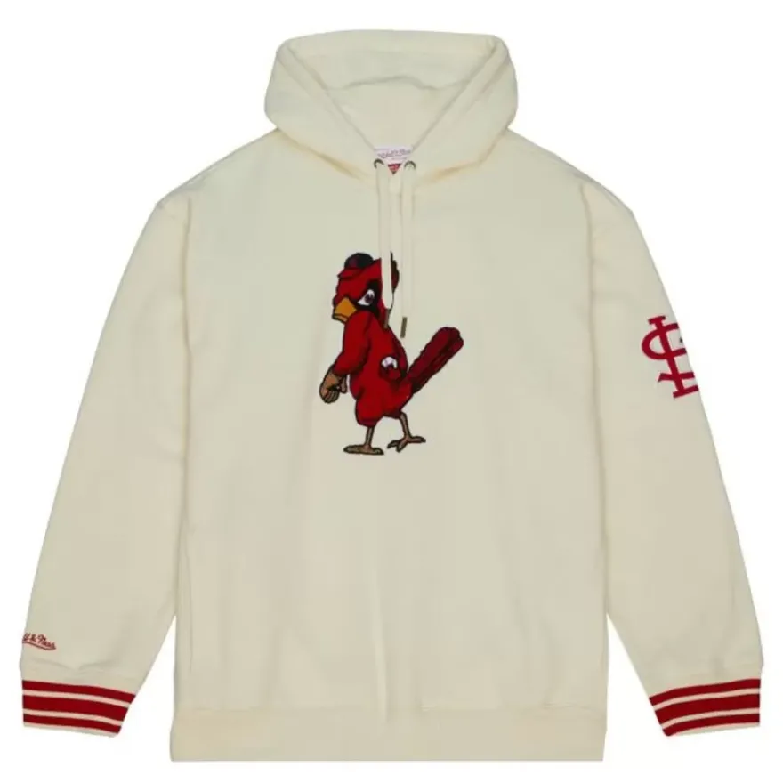 Mitchell & Ness Hoodies & Sweatshirts-Chainstitch Heavyweight Hoodie Retro St. Louis Cardinals