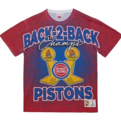 Mitchell & Ness T-Shirts & Tops-Champ City Sublimated Ss Tee Detroit Pistons