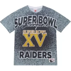 Mitchell & Ness T-Shirts & Tops-Champ City Sublimated Ss Tee Oakland Raiders