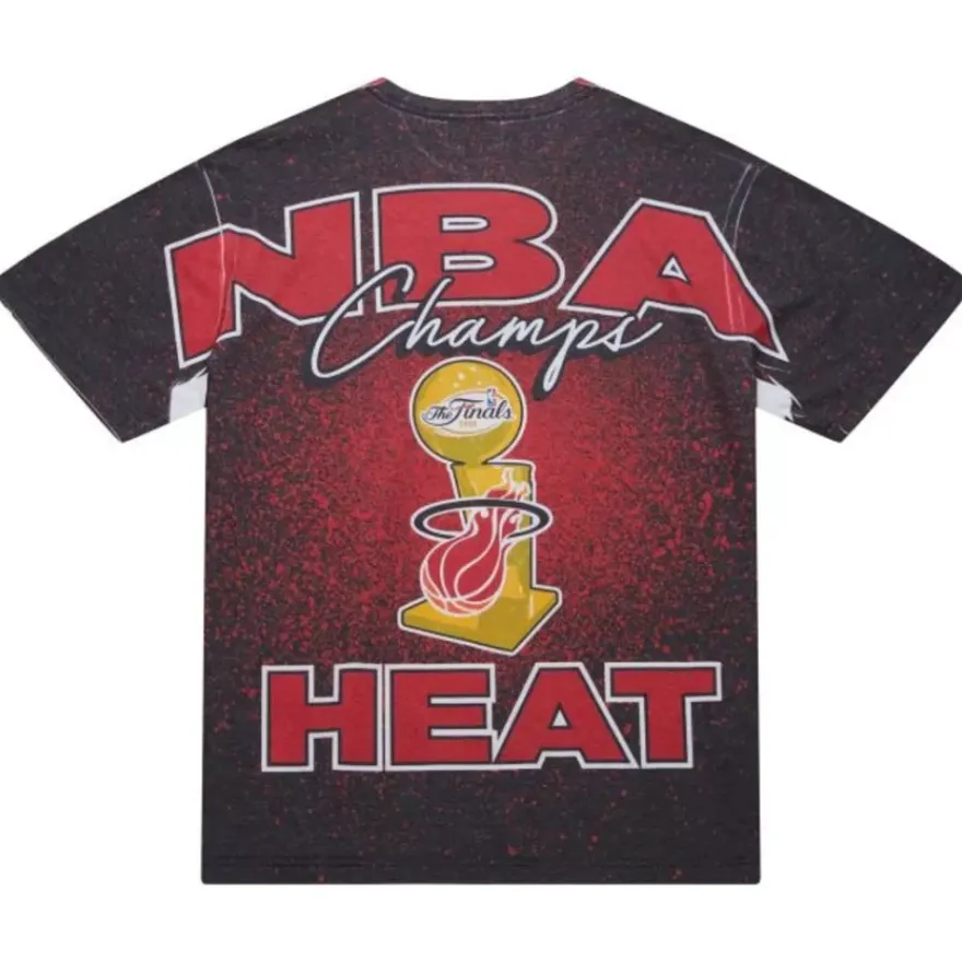 Mitchell & Ness T-Shirts & Tops-Champ City Sublimated Ss Tee Miami Heat