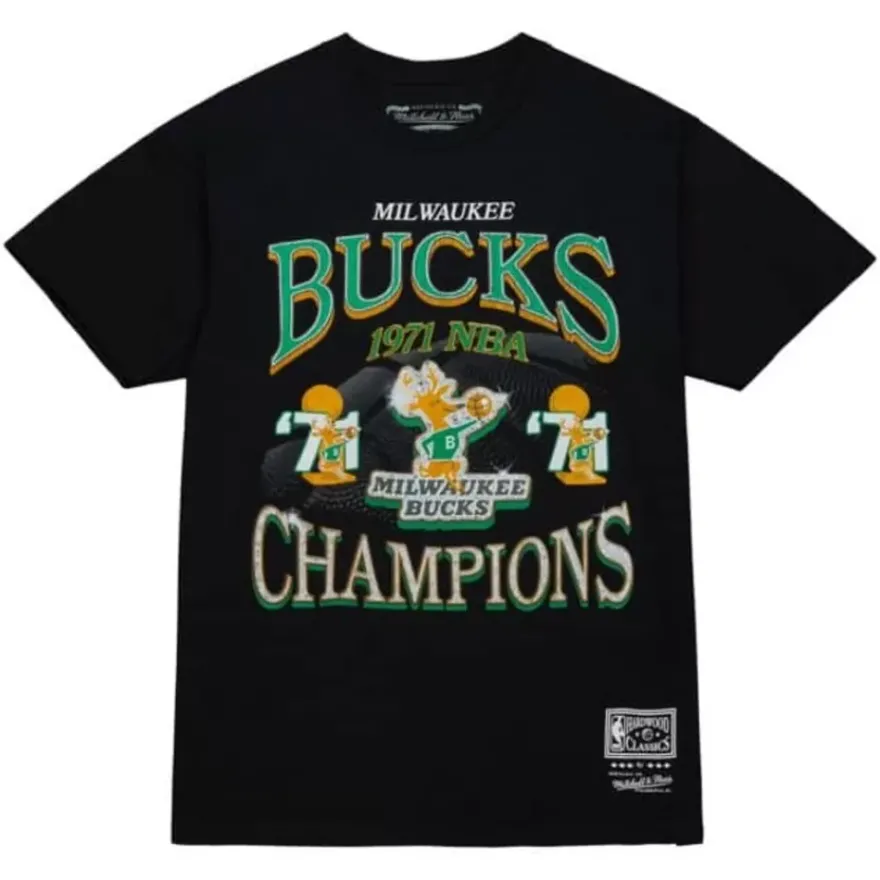 Mitchell & Ness T-Shirts & Tops-Champions Era Ss Tee Hwc Milwaukee Bucks