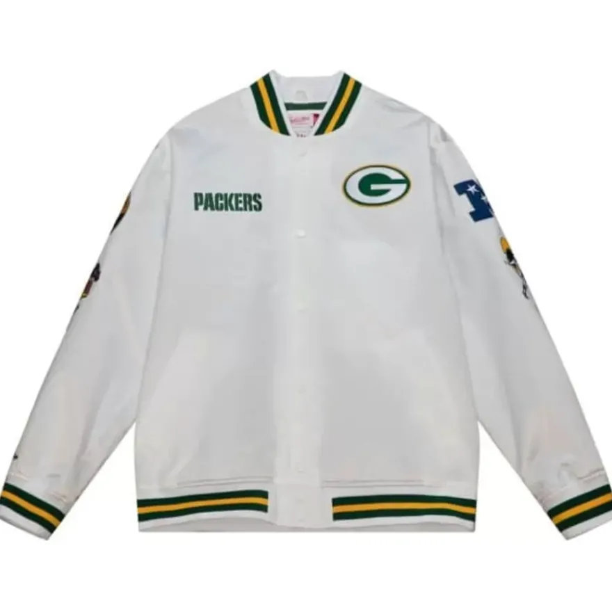 Mitchell & Ness Jackets & Outerwear-City Collection Lightweight Satin Jacket Green Bay Packers