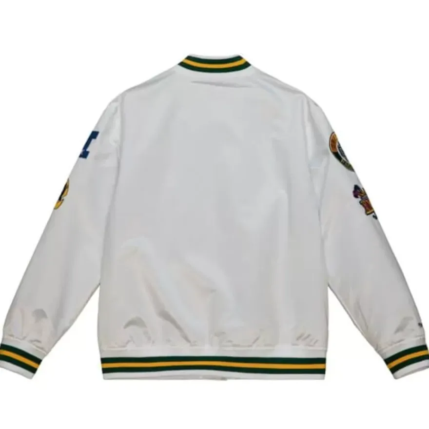 Mitchell & Ness Jackets & Outerwear-City Collection Lightweight Satin Jacket Green Bay Packers