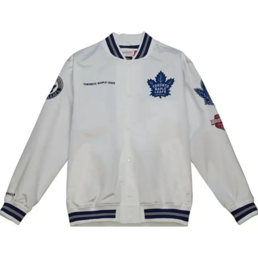 Mitchell & Ness Jackets & Outerwear-City Collection Lightweight Satin Jacket Toronto Maple Leafs