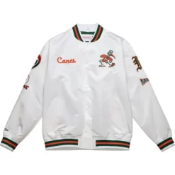 Mitchell & Ness Jackets & Outerwear-City Collection Lightweight Satin Jacket University Of Miami