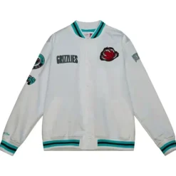 Mitchell & Ness Jackets & Outerwear-City Collection Lightweight Satin Jacket Vancouver Grizzlies