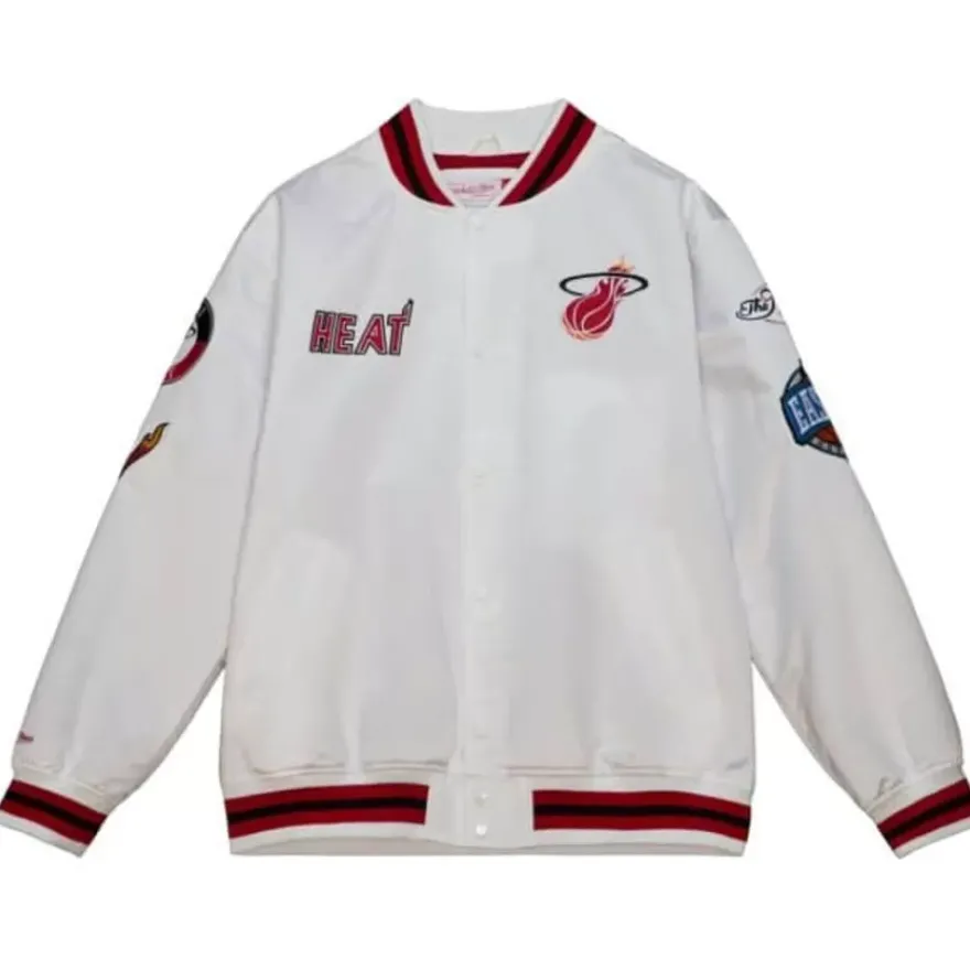 Mitchell & Ness Jackets & Outerwear-City Collection Lightweight Satin Jacket Miami Heat