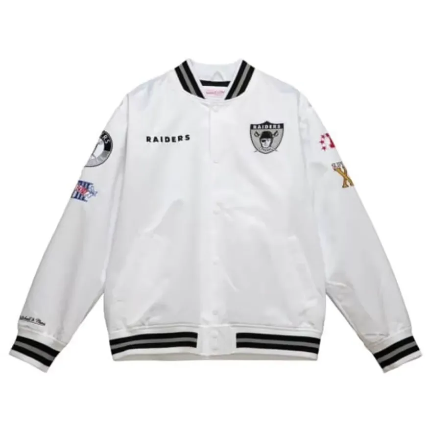 Mitchell & Ness Jackets & Outerwear-City Collection Lightweight Satin Jacket Oakland Raiders