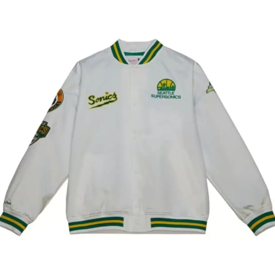 Mitchell & Ness Jackets & Outerwear-City Collection Lightweight Satin Jacket Seattle Supersonics