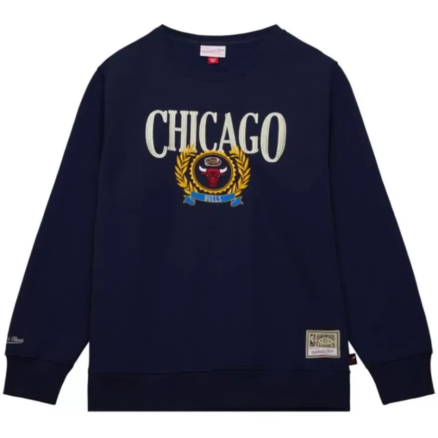 Mitchell & Ness Hoodies & Sweatshirts-Collegiate Crew Fleece Chicago Bulls
