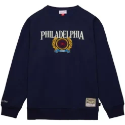 Mitchell & Ness Hoodies & Sweatshirts-Collegiate Crew Fleece Philadelphia 76Ers