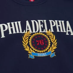 Mitchell & Ness Hoodies & Sweatshirts-Collegiate Crew Fleece Philadelphia 76Ers