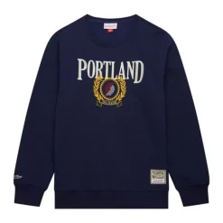 Mitchell & Ness Hoodies & Sweatshirts-Collegiate Crew Fleece Portland Trail Blazers