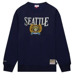 Mitchell & Ness Hoodies & Sweatshirts-Collegiate Crew Fleece Seattle Supersonics