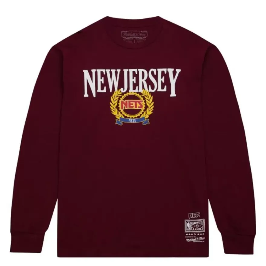 Mitchell & Ness T-Shirts & Tops-Collegiate Ivy League Ls New Jersey Nets