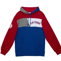 Mitchell & Ness Hoodies & Sweatshirts-Color Blocked Fleece Hoodie Chicago Cubs