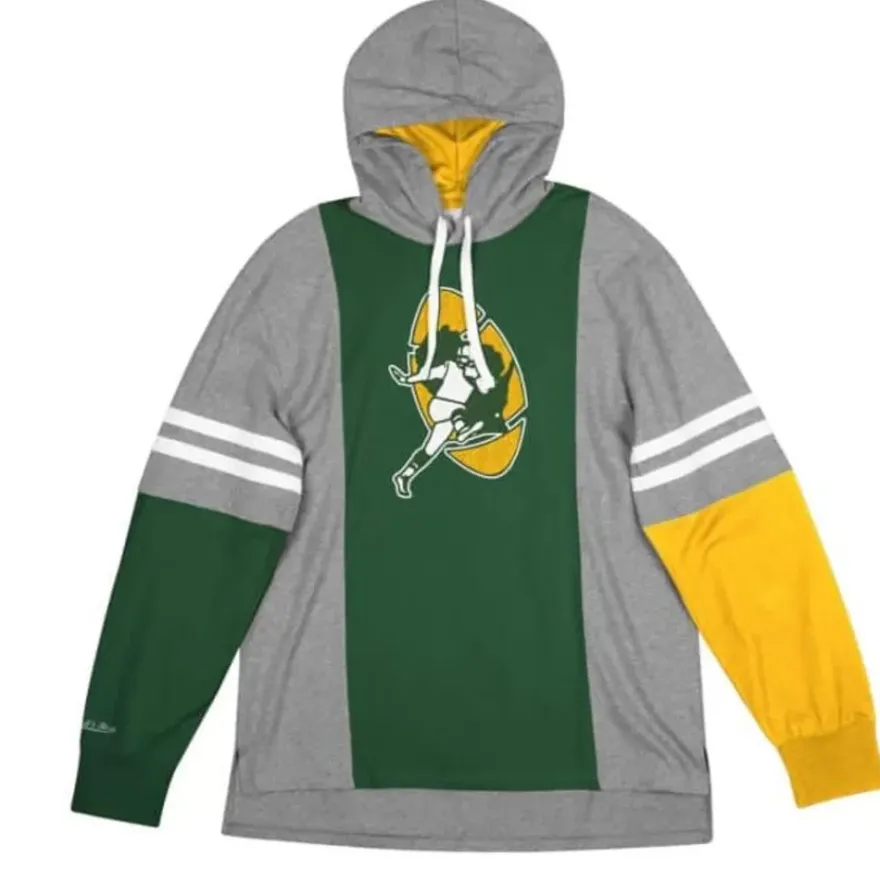 Mitchell & Ness Hoodies & Sweatshirts-Color Blocked Hoodie Green Bay Packers