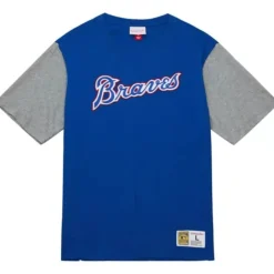 Mitchell & Ness T-Shirts & Tops-Color Blocked Ss Tee Atlanta Braves