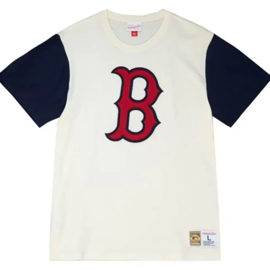 Mitchell & Ness T-Shirts & Tops-Color Blocked S/S Tee Boston Red Sox
