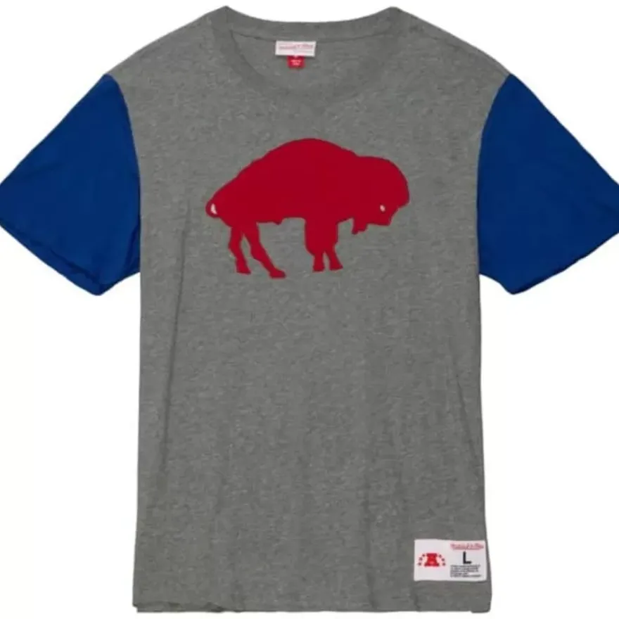 Mitchell & Ness T-Shirts & Tops-Color Blocked S/S Tee Buffalo Bills
