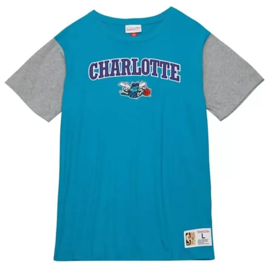 Mitchell & Ness T-Shirts & Tops-Color Blocked Ss Tee Charlotte Hornets