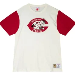 Mitchell & Ness T-Shirts & Tops-Color Blocked S/S Tee Cincinnati Reds